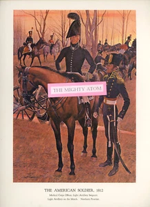 US ARMY ART PRINT BY FAMOUS CHARLES MCBARREN 1812 MEDICAL OFFICER & ARTY SARGE - Bild 1 von 1