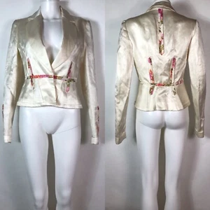 Chaqueta De Colección John Galliano 2007 Marfil Lino S - Imagen 1 de 10