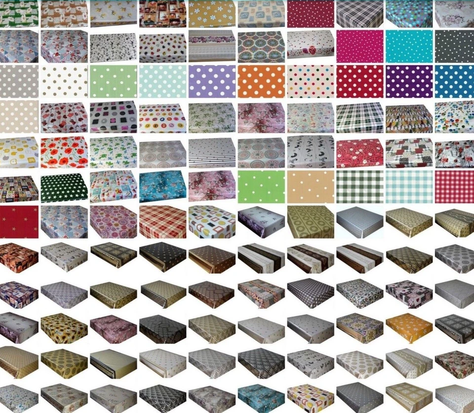 OILCLOTH STORES Wipe Clean Tablecloth Wipeable PVC Vinyl All Designs & Colours Table Cover