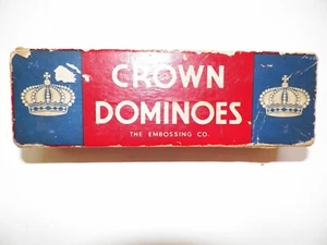 CROWN DOMINOES THE EMBOSSING CO. ALBANY N.Y. 1940's 28 PIECES - Picture 1 of 8
