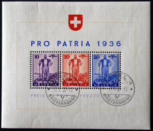 Switzerland SC#B80 Used Souvenir Sheet with Original Gum - Picture 1 of 4