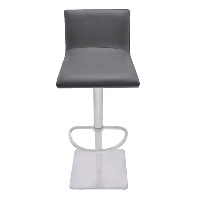Armen Living Crystal Adjustable Swivel Barstool in Brushed Stainless Steel Finis - Image 1 of 4