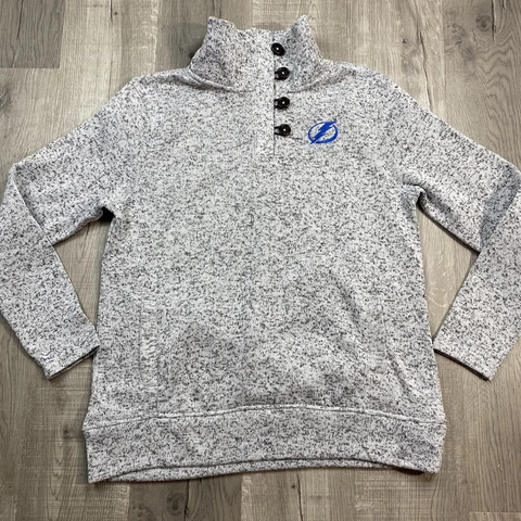 Tampa Bay Lightning sweater Gray men's XL Blue embroidered long sleeve Cover