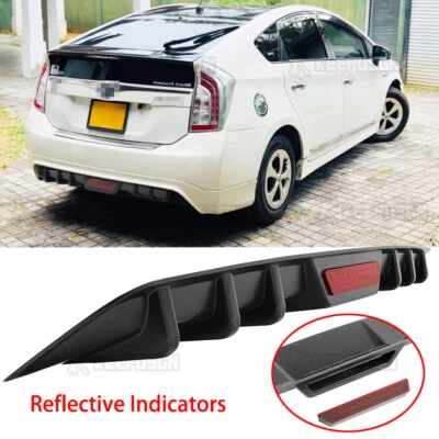 Difusor trasero negro mate 6 aletas de tiburón parachoques alerón labio para Toyota Prius C Foto 1 de 4