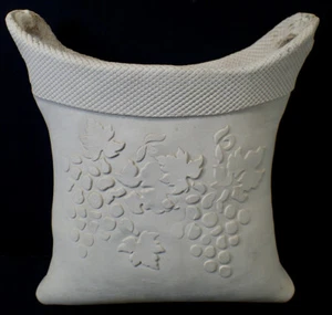 Traver Creek Pottery hand-formed grapevine handled stoneware clay basket planter - Picture 1 of 10