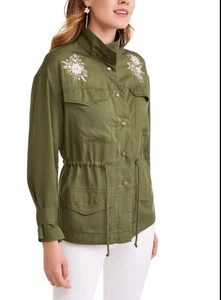 Giacca utility donna Kelly Renee manica lunga verde ricamata floreale taglia S - Foto 1 di 13