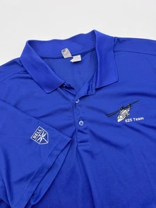 Bell Helicopter 525 Team Logo Mens XXL Blue Stretch Performance Polo Shirt - Picture 1 of 10