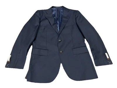 SUITSUPPLY Hombres EE. UU. 40 UE 50 Lazio Int Pecho Único Corte Ajustado Azul Foto 1 de 4