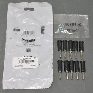 (10) Pomona Bananenstecker 1325-0, 5000V, 15 A, 18 bis 22 AWG, Messing vernickelt - Bild 1 von 7