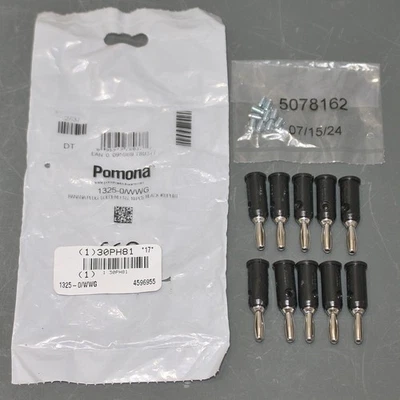 (10) Pomona Banana Plug 1325-0, 5000V, 15 A, 18 to 22 AWG, Nickel Plated Brass - Image 1 of 4