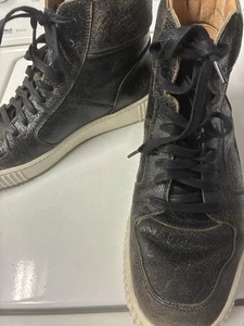 John Varvatos Star USA Sneakers Brown/Black Leather High Top Size 9 - Picture 1 of 5