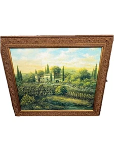 Vintage Ornate Gold Style Frame Joe Sambataro Oil Panted Framed Art Nancy Meyers - Picture 1 of 13