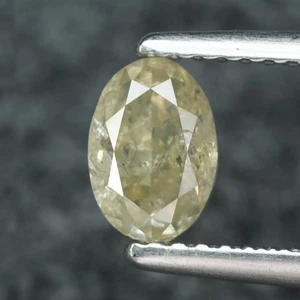 1.00Ct Rare 100% Natural No Treated I-2 Oval Fancy Greenish Yellow Diamond - Picture 1 of 8