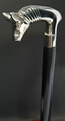 Argento ottone stile maiale testa designer maniglia bastone da passeggio... - Immagine 1 di 4