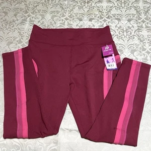 Leggings donna nuovi pop rosa fucsia righe vita alta lunghezza intera XL - Foto 1 di 11