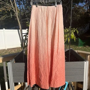Isda & Co. Women’s 100% Silk Ombré Pink Crinkle Maxi Skirt Size 6 Fairy A-Line - Picture 1 of 8