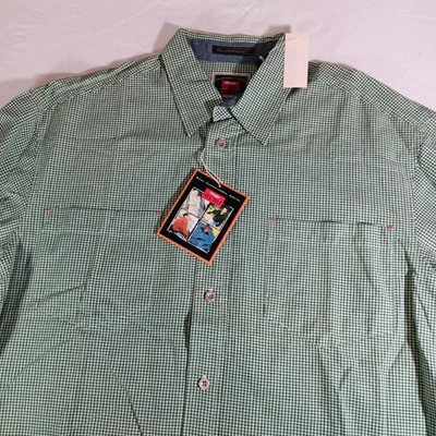 Camisa Héroe Wrangler Años 90 De Colección Para Hombres L Verde A Cuadros Manga Corta Metal Abotonada Foto 1 de 4