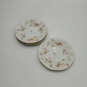 4 Platos de Pan Vintage Hutschenreuther Selb Patrón Hoja de Arce Borde Dorado - Imagen 1 de 7