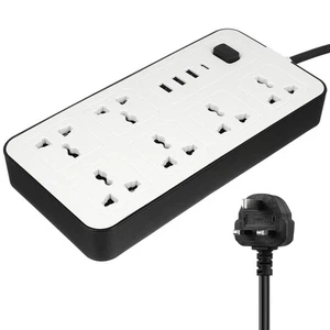 UK Socket Outlet Extender with Usb Indoor Extension Cord Flat Plug - Picture 1 of 12