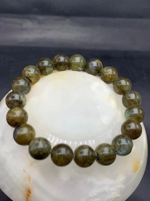 Natural Labradorite Beaded Bracelet – Flashy Gemstone Healing Crystal Jewelry - Image 1 of 4