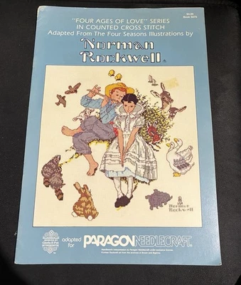 NORMAN ROCKWELL FOUR AGES OF LOVE Cross Stitch Pattern Book Paragon Needlecraft - Image 1 of 4