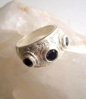 Ring Spinell, 925er Silber, Gr. 17,2 - Schwarz - facettiert - Black - Bild 1 von 4