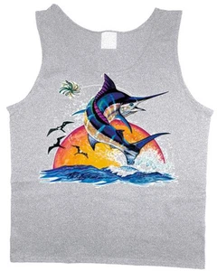Para hombre Camiseta sin mangas Blue Marlin pesca deporte pescado calcomanía muscular camiseta sin mangas - Imagen 1 de 1