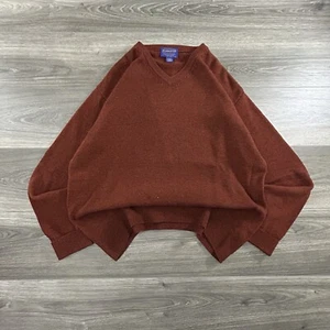 Vintage Pendleton Lambswool Sweater Mens Large Burgundy V-Neck 90s EUC - Picture 1 of 5