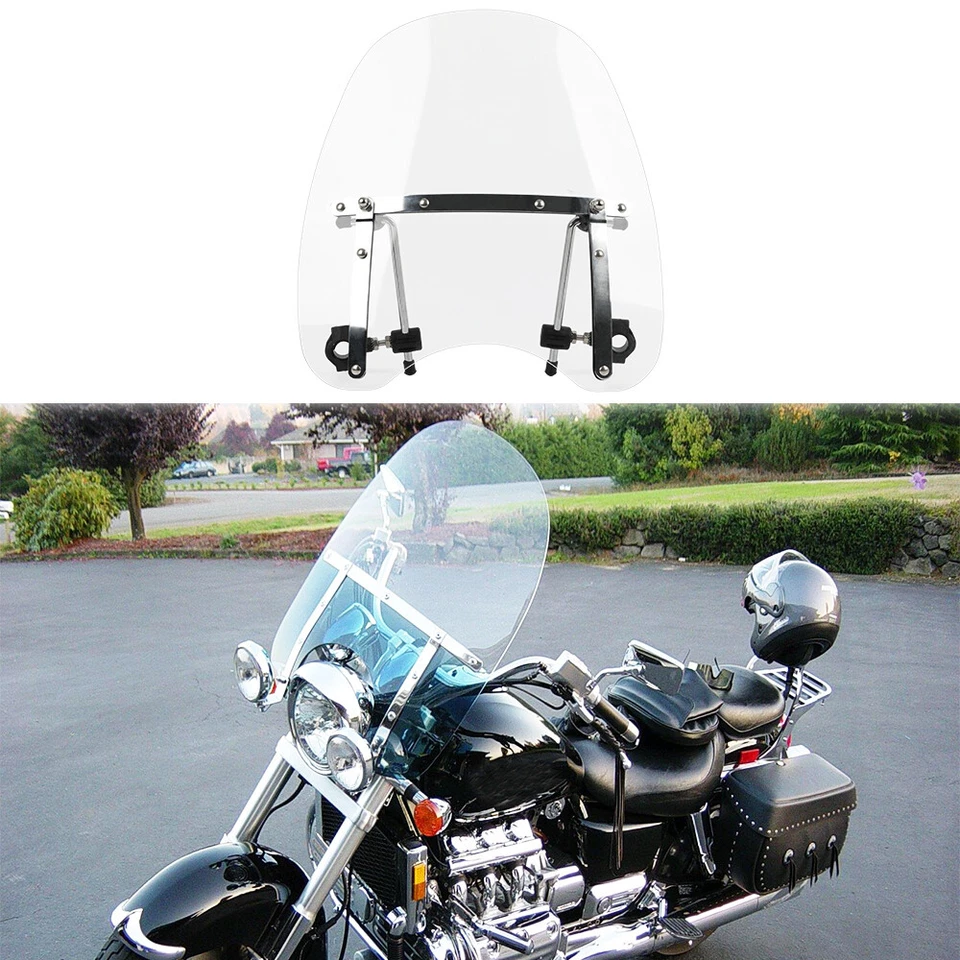 18"x16" Clear Motorcycle Windshield For Honda Valkyrie 1500 GL1500C 1800 GL1800C - Image 1 of 4