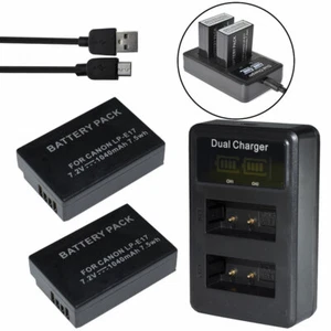2pack LP-E17 Battery +LED USB Charger for Canon EOS RP Mirrorless Digital Camera - Picture 1 of 9