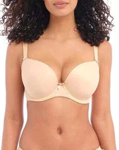 Freya 4234 Deco Underwire Seamless Molded Plunge Bra Nude Foam Cups New Size 32D - Picture 1 of 6
