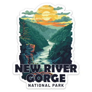 Calcomanía de vinilo retro nueva River Gorge National Park pegatina para parachoques de coche - Imagen 1 de 6
