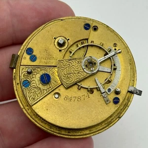 Reloj Bolsillo 44.6mm Antiguo John Wilson Ossett Llave Herida Movimiento PIEZAS REPARACIÓN - Imagen 1 de 16