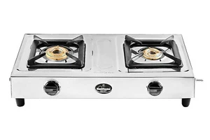 Sunflame Smart 2B Stainless Steel 2 Brass Burner LPG Gas Stove Manual Ignition - Picture 1 of 7