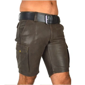 old look Cargo leder shorts Ledershorts Farbe Antik,Leder Shorts,kurze lederhose - Bild 1 von 8