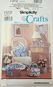 Simplicity 7312 Cestas Almohadas Patrón Costura Nuevo Talla Única Sobre Dañado - Imagen 1 de 7