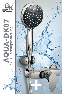 Duschkopf mit Schlauch Duscharmatur Brausegarnitur Handbrause Duschkopfhalterung - Bild 1 von 4