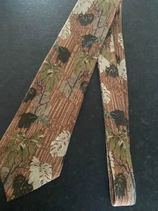 "Corbata tejida Gianfranco Ruffini Italia marrón verde monstruo 100 % seda L56"" W4" - Imagen 1 de 4