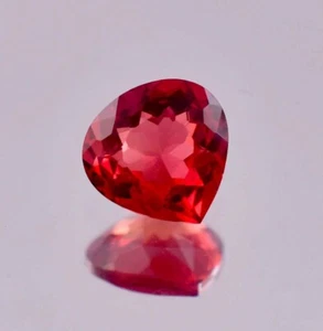 3,25 Ct Zaffiro Ceylon Arancio Naturale Taglio Cuore Gemma Sciolta Certificata 7x10MM - Foto 1 di 4