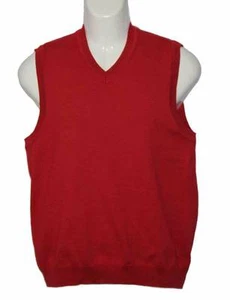 Club Room V-Neck Sweater Vest Red Cotton Blend Men's Size Small - Picture 1 of 1
