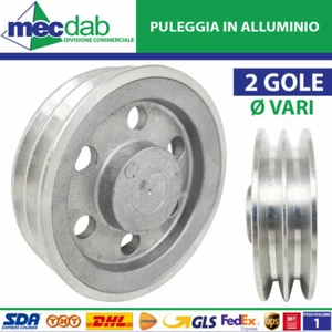 Puleggia In Alluminio Doppia Gola Sezione A - Senza Foro Centrale Vari Ø - Foto 1 di 6