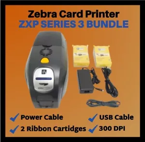 Zebra ZXP Series 3 Double Sided USB Card Printer Bundle, Includes 2 Ribbons!🔥⭐️ - Picture 1 of 11