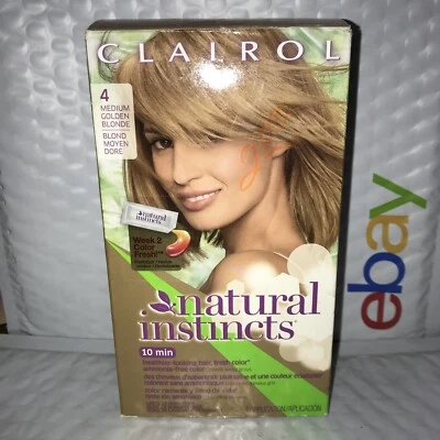 CLAIROL Natural Instincts Ammonia Free Hair Color 4 MEDIUM GOLDEN BLONDE uns NIB - Image 1 of 4