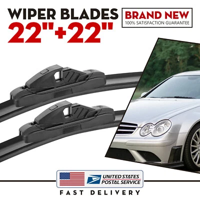 Juego de pares de limpiaparabrisas de 2*22 pulgadas para Mercedes-Benz CLK350 2006-2009 Foto 1 de 4