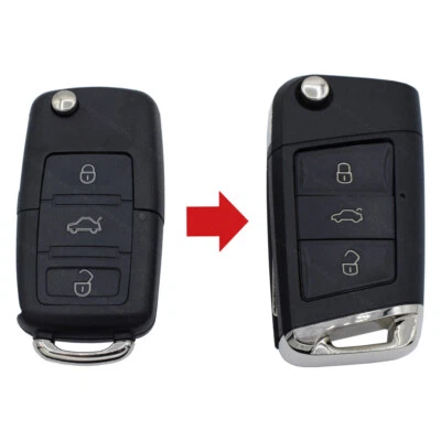 KONIKON Alloggiamento chiave pieghevole conversione per Seat VW GOLF PASSAT T5 TOURAN fino all'anno 11/2009