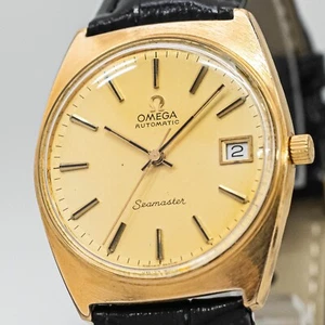*Exc+5* Vintage OMEGA Seamaster Cal.1012 Automatic Gold Dial Date 34mm Men Watch - Picture 1 of 17