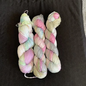 lace cotton linen blend yarn hank 3* 100g (#B091) - Picture 1 of 3
