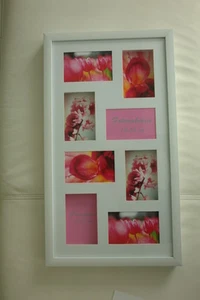 Fotorahmen weiß 64x36cm für 8 Fotos 10x15 Hoch oder Quer Format günstig  NEU - Bild 1 von 5