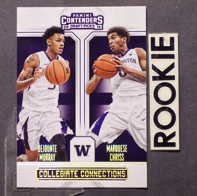 DEJOUNTE MURRAY/MARQUESE CHRISS  RC  2016-17  Panini Contenders  Draft Picks  #2 - Image 1 of 2