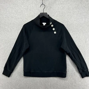 Maglione J.CREW donna taglia media nero manica lunga asimmetrico Henley - Foto 1 di 10